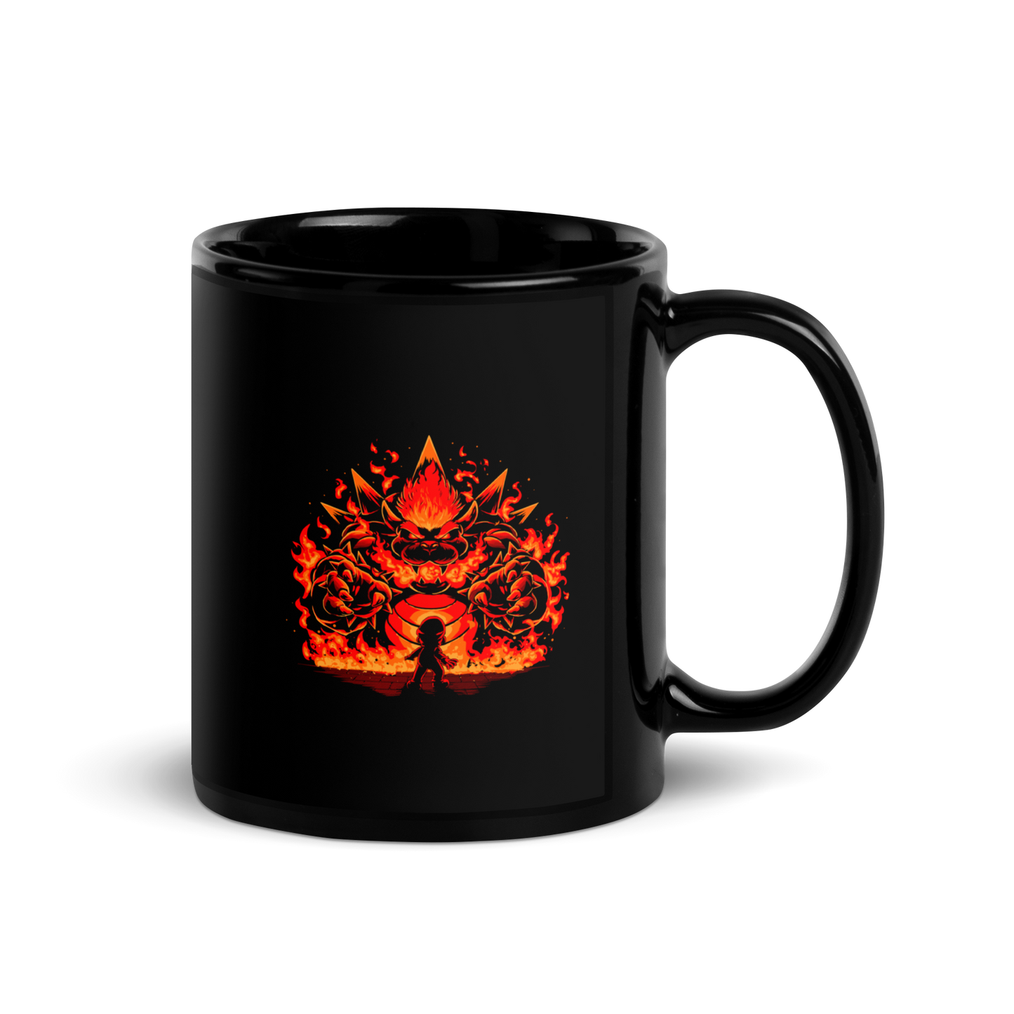 A tiny hero faces a furious, flaming boss way out of his pay grade. Explosive action, fiery humor, and a nod to those epic final battles in classic games.