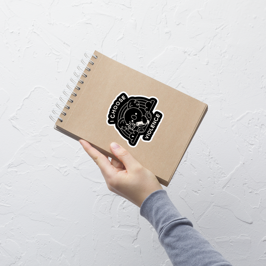 An adorable koala holding a stick of dynamite in front of a rainbow, paired with the phrase ‘I Choose Violence’. A playful mix of cuteness and dark irony, perfect for anyone who loves chaotic humor and bold, irreverent designs.