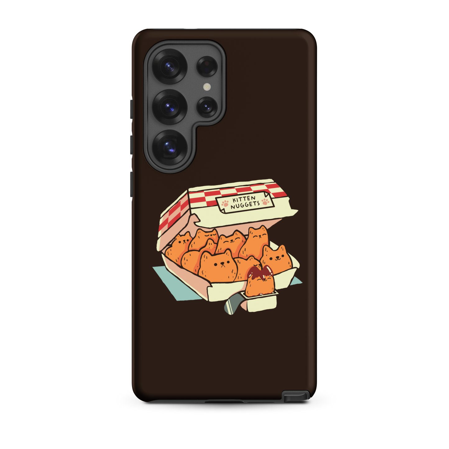 A box of cute nuggets that are shaped like cute kittens. An art that mixes humor, kittens and fast food.