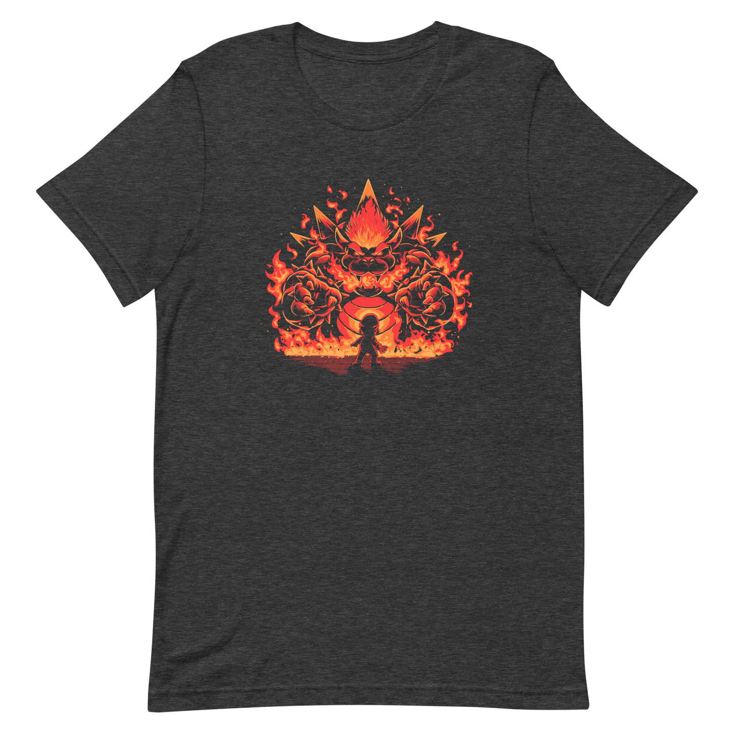 A tiny hero faces a furious, flaming boss way out of his pay grade. Explosive action, fiery humor, and a nod to those epic final battles in classic games.