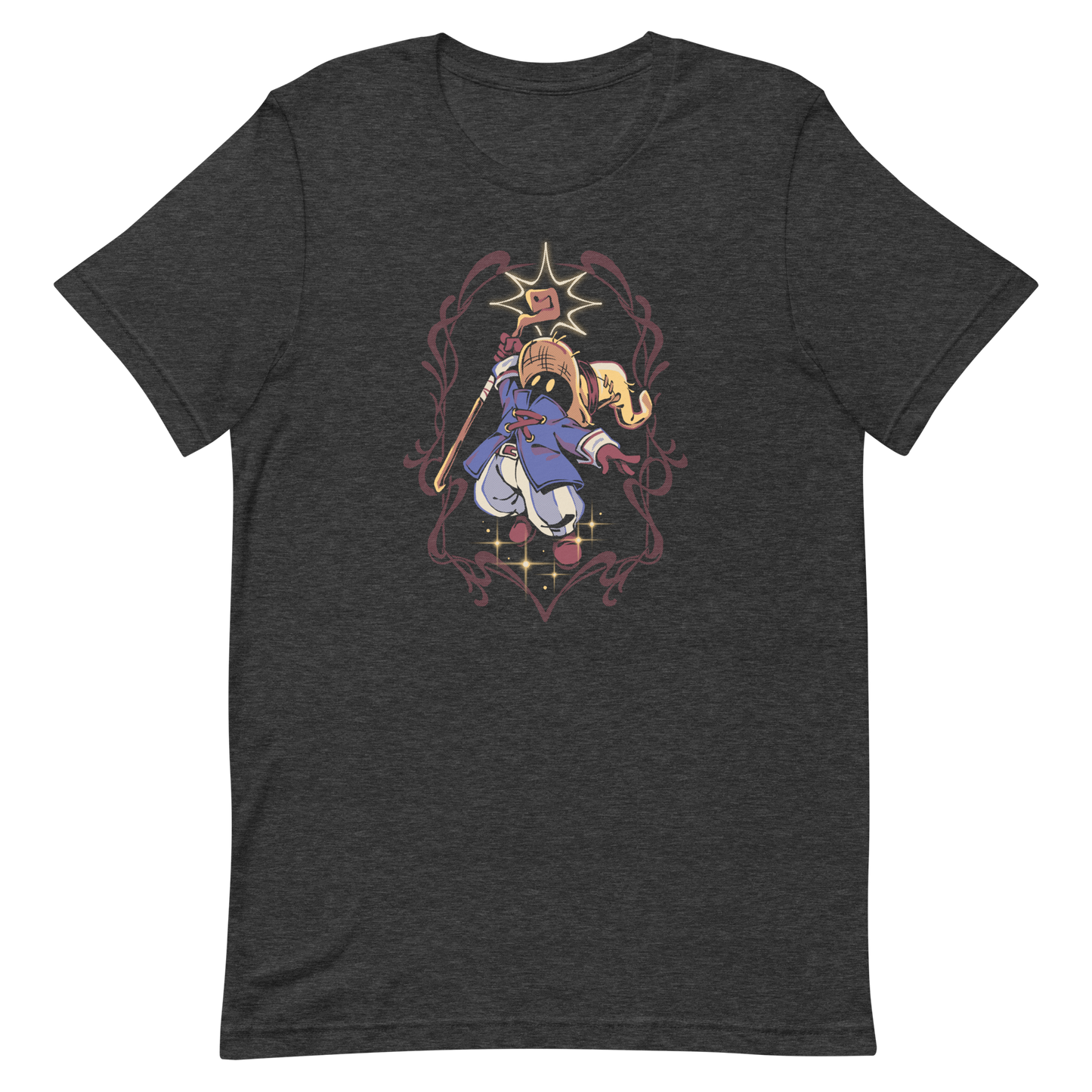 A mysterious dark mage casts a glowing spell with flair, surrounded by magical sparkles and arcane energy. A tribute to classic RPG wizards and their timeless charm.