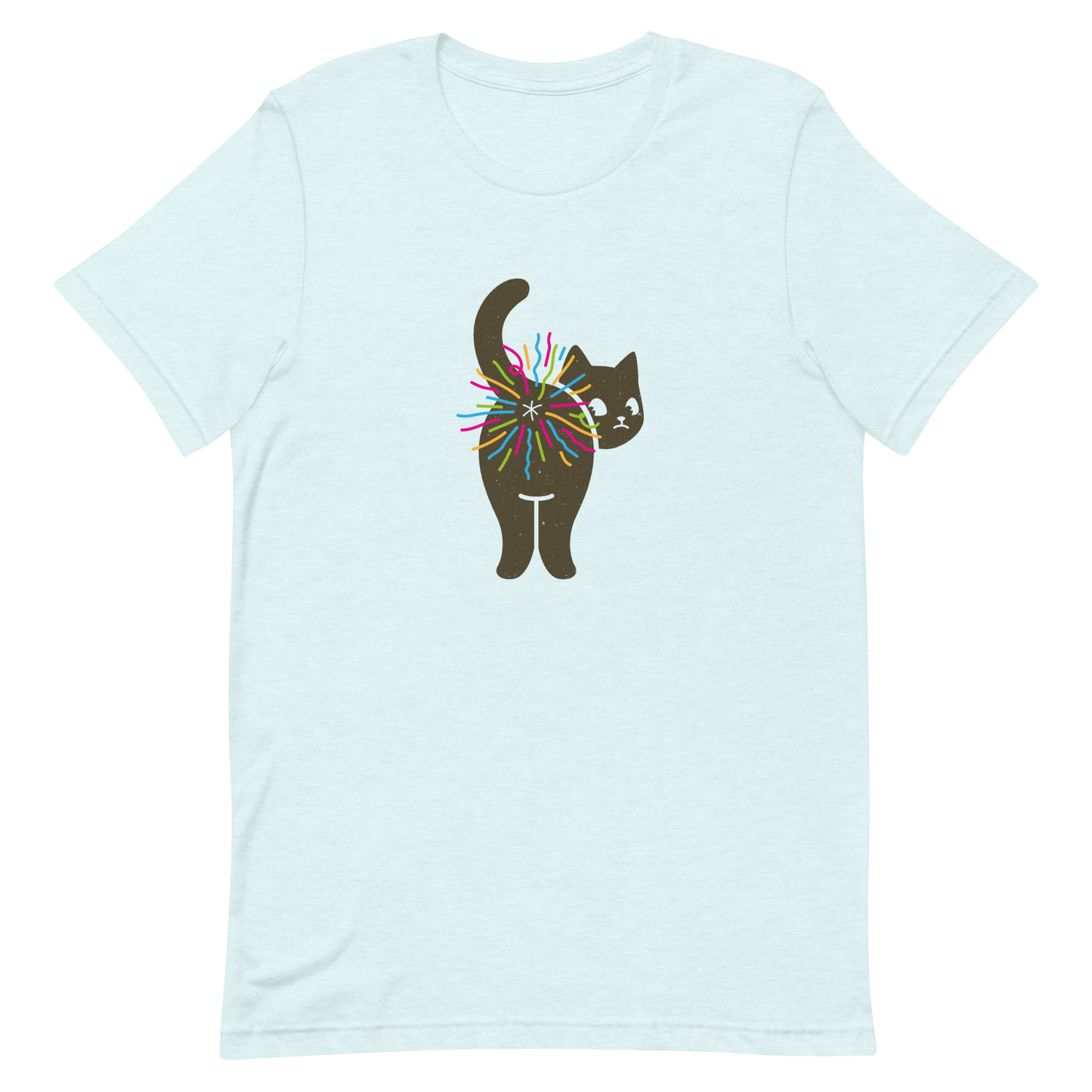 A black cat glances back while a rainbow bursts from its butt in a cheeky and colorful way. This artwork is a playful pun that turns a simple fart into a rainbow explosion of humor. Perfect for cat lovers, pun fans, and anyone who enjoys silly and quirky designs.