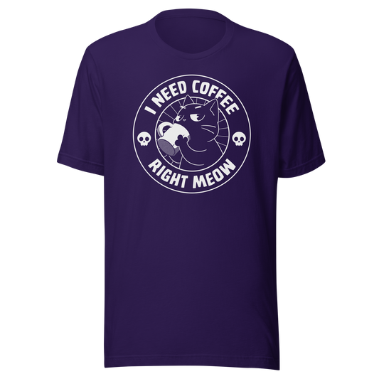 A cat enjoying a hot cup of coffee, paired with the phrase ‘I Need Coffee Right Meow’. This playful design blends feline charm with caffeine-fuelled attitude, perfect for cat lovers who can’t function without their morning brew. Cute, relatable and full of purr-sonality.
