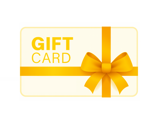 Gift card with a yellow ribbon on a white background