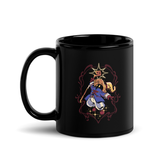 A mysterious dark mage casts a glowing spell with flair, surrounded by magical sparkles and arcane energy. A tribute to classic RPG wizards and their timeless charm.