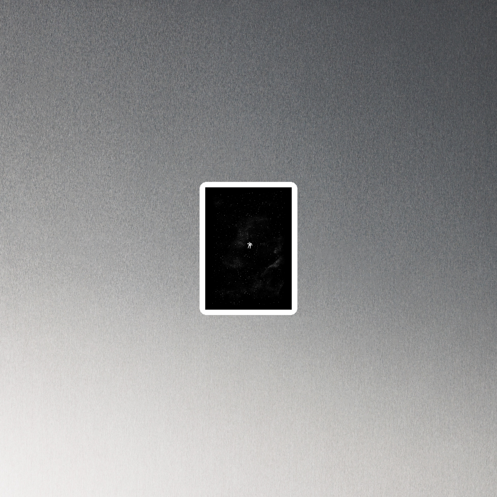 A small astronaut floating through space between the immensity of the universe and the stars. A perfect minimalist art for those who are passionate about space.