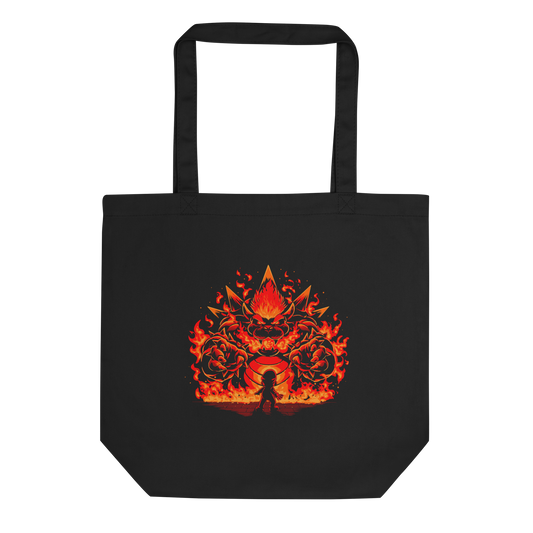 A tiny hero faces a furious, flaming boss way out of his pay grade. Explosive action, fiery humor, and a nod to those epic final battles in classic games.