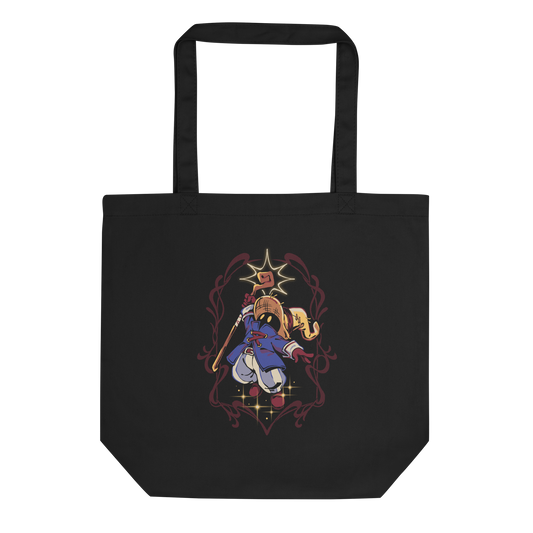 A mysterious dark mage casts a glowing spell with flair, surrounded by magical sparkles and arcane energy. A tribute to classic RPG wizards and their timeless charm.