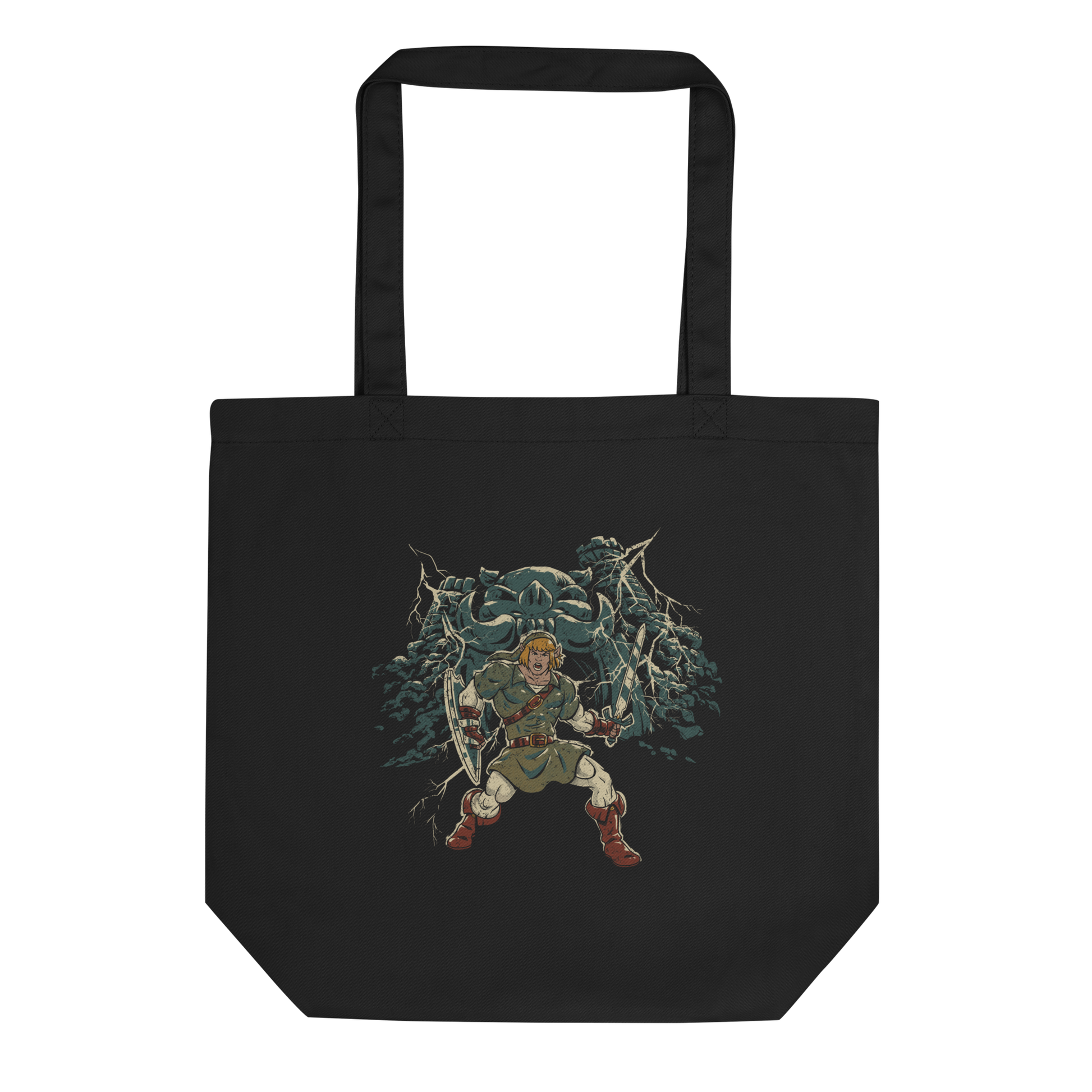 A fierce warrior stands with sword and shield, lightning cracking behind him as he screams in defiance — mixing classic fantasy aesthetics with retro game frustration.