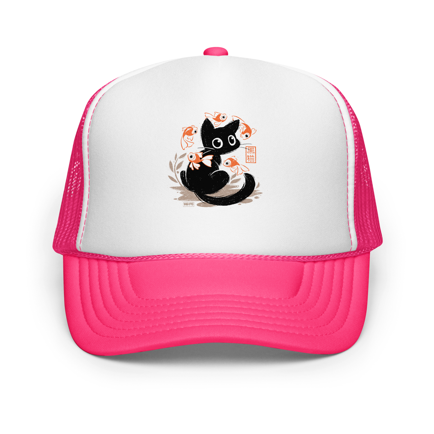 This unique design features a charming black cat amidst playful koi, rendered in beautiful Sumi-e ink style. A perfect blend of Japanese art and anime whimsy for any cat lover.