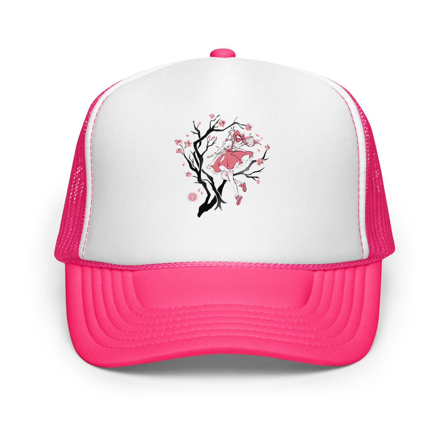 A magical girl floats gracefully among blooming sakura branches, captured in a minimalist sumi-e style. A delicate blend of Japanese tradition, anime nostalgia, and soft fantasy charm.