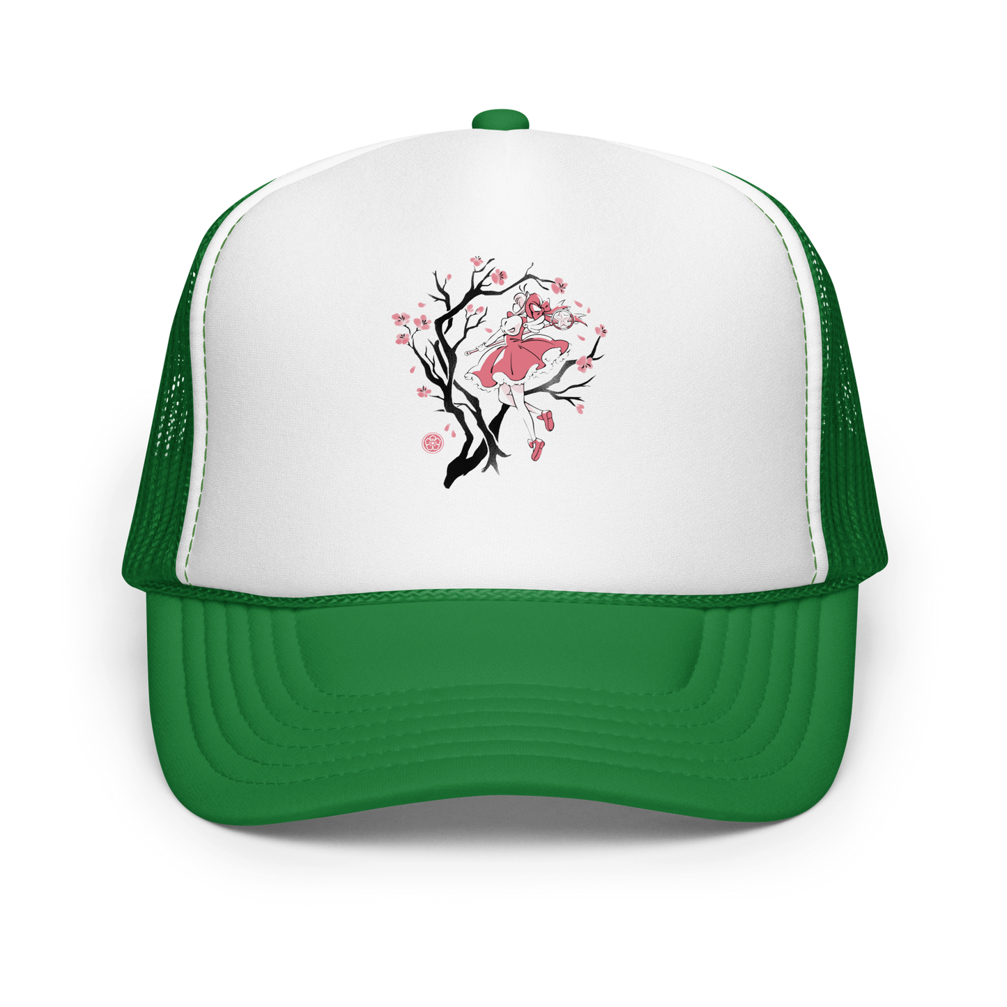 A magical girl floats gracefully among blooming sakura branches, captured in a minimalist sumi-e style. A delicate blend of Japanese tradition, anime nostalgia, and soft fantasy charm.