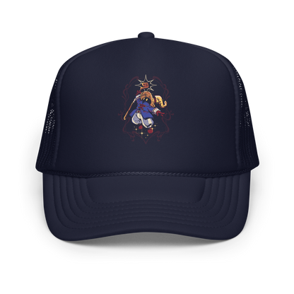 A mysterious dark mage casts a glowing spell with flair, surrounded by magical sparkles and arcane energy. A tribute to classic RPG wizards and their timeless charm.