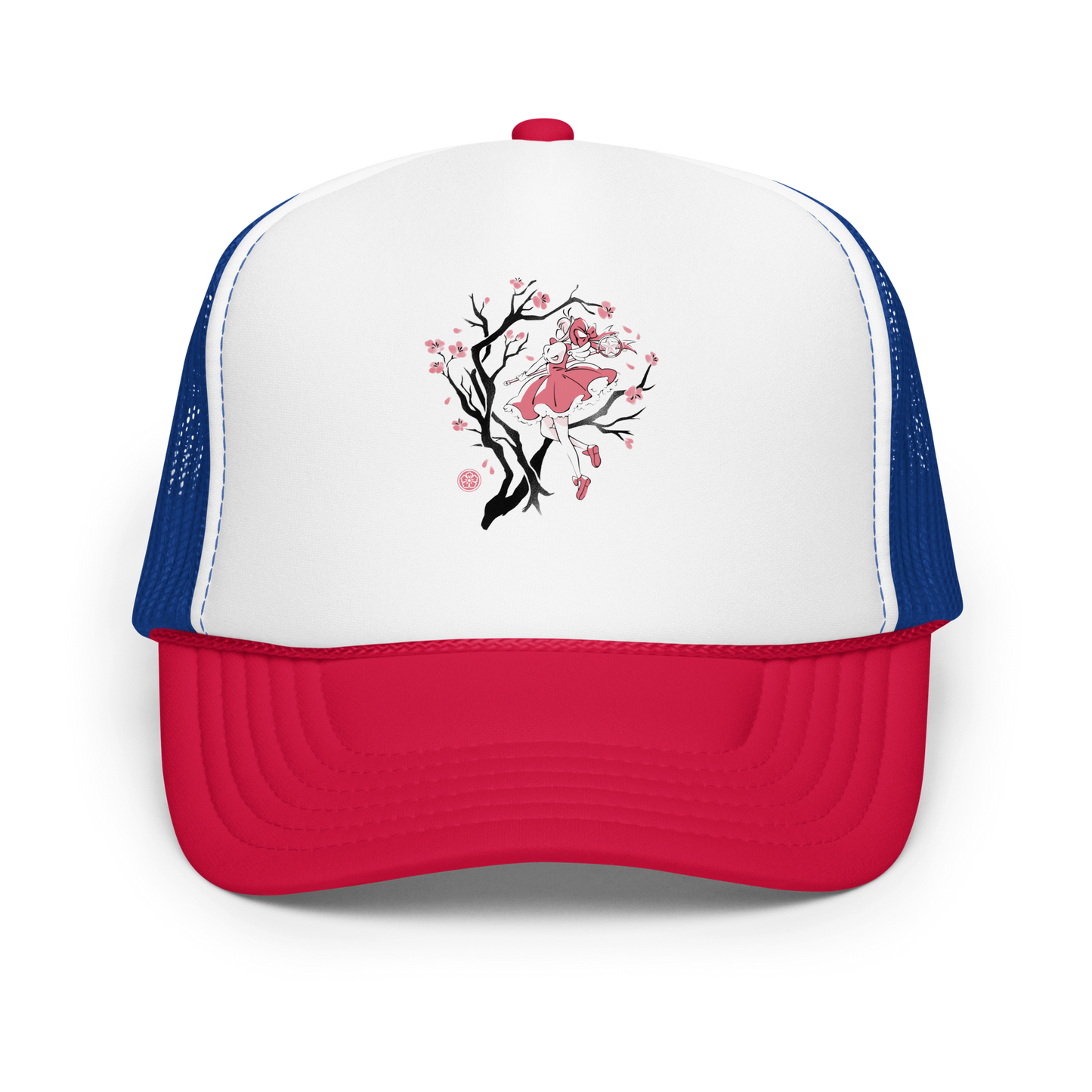 A magical girl floats gracefully among blooming sakura branches, captured in a minimalist sumi-e style. A delicate blend of Japanese tradition, anime nostalgia, and soft fantasy charm.