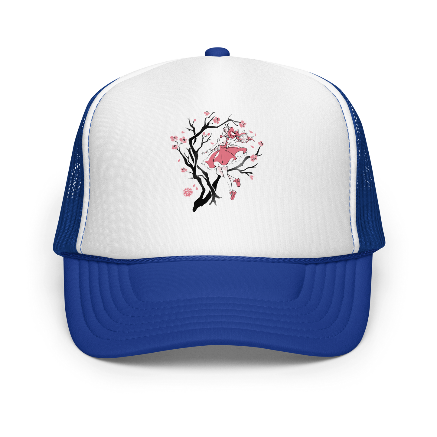 A magical girl floats gracefully among blooming sakura branches, captured in a minimalist sumi-e style. A delicate blend of Japanese tradition, anime nostalgia, and soft fantasy charm.