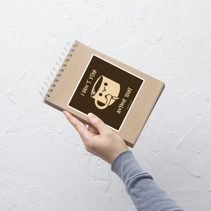 A fun illustration of a smiling coffee mug holding a knife, paired with the phrase “I Didn’t Stab Anyone Today”. A sarcastic, coffee-lover design that celebrates patience, caffeine, and getting through the day with humour.
