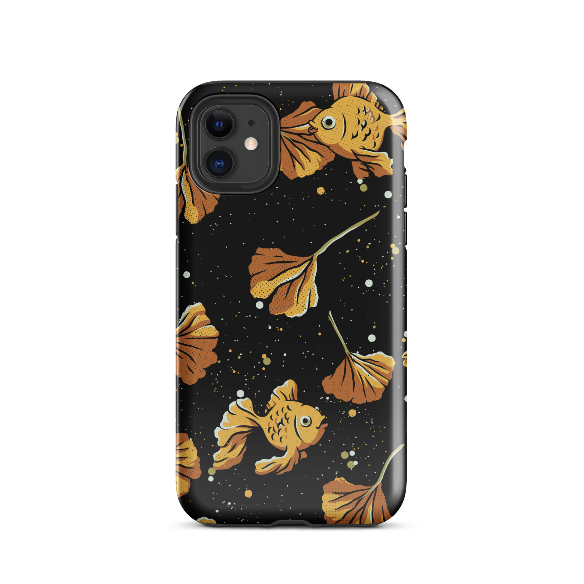 A branch of ginkgo that blends in with the background and disguises itself with several goldfish as if they were its leaves. An art for those who love goldfish.