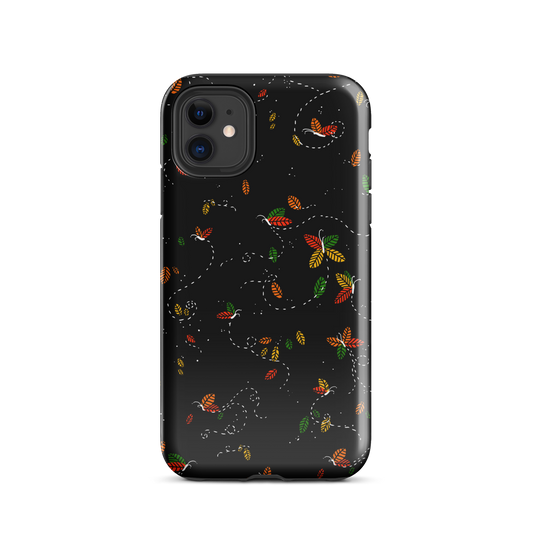 A minimalist pattern in warm autumn tones, where leaves subtly form small butterflies. A delicate and poetic design inspired by the calm beauty of the autumn season.