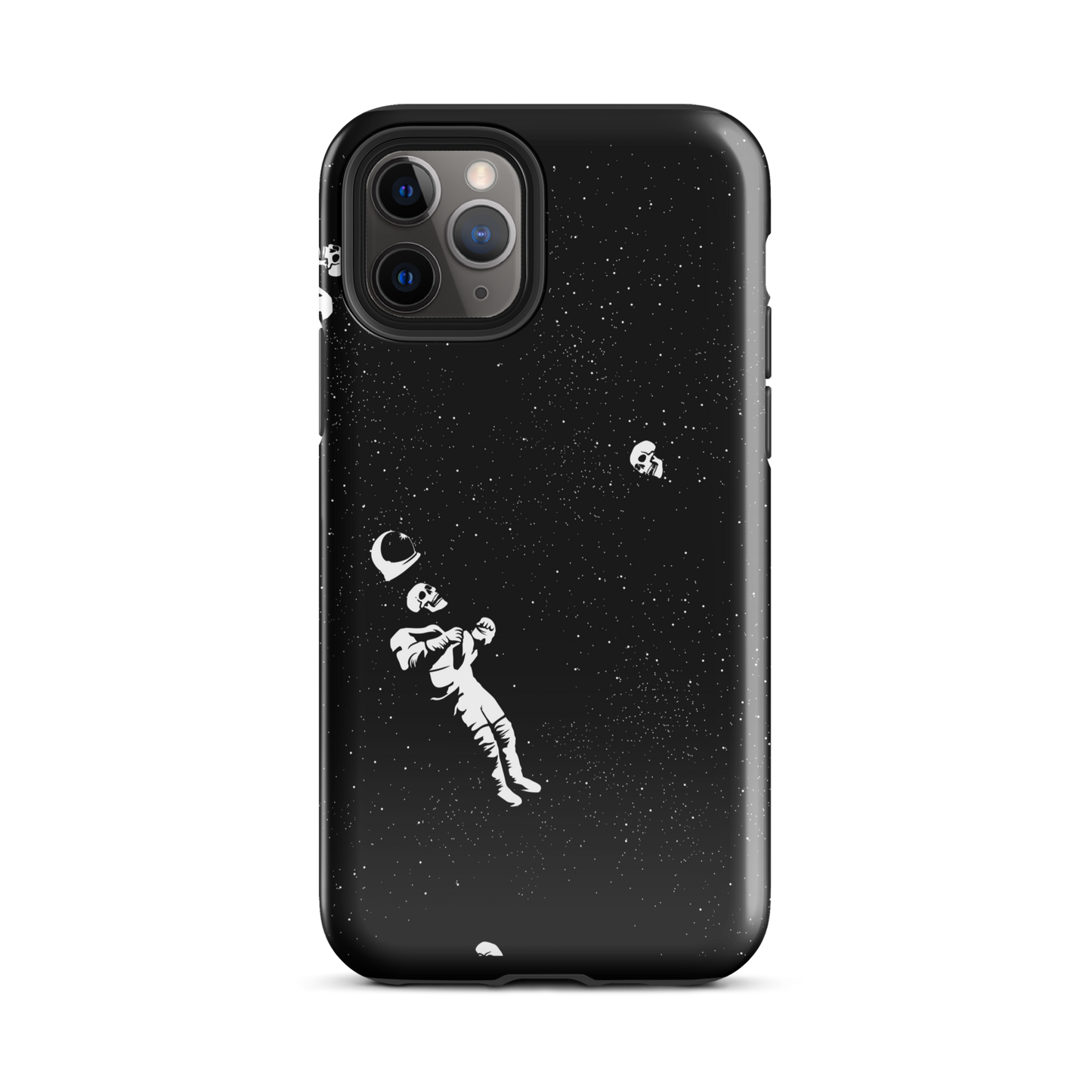 This image features a white astronaut figures floating in a dark, starry space background. The astronaut is surrounded by small celestial bodies and crescent moons, giving a sense of drifting through the cosmos. The design is intricate and has a whimsical, dreamy quality, with a vintage-inspired look, evoking a sense of exploration and wonder.