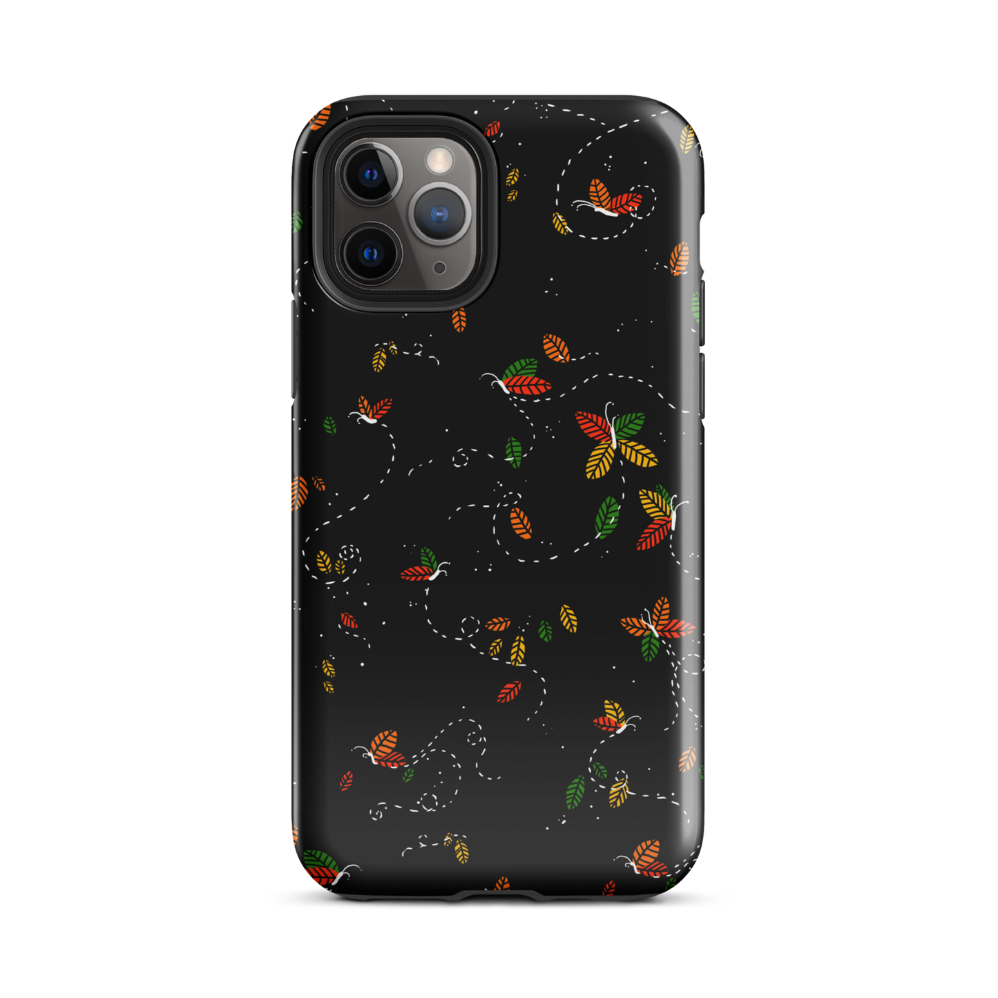 A minimalist pattern in warm autumn tones, where leaves subtly form small butterflies. A delicate and poetic design inspired by the calm beauty of the autumn season.