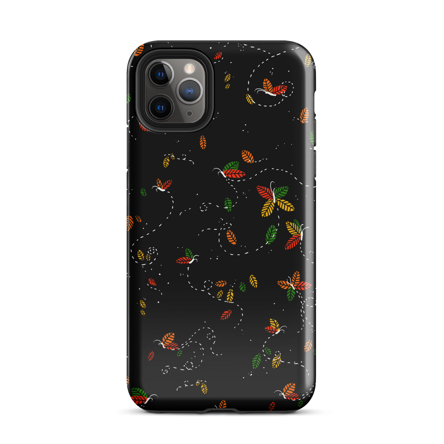 A minimalist pattern in warm autumn tones, where leaves subtly form small butterflies. A delicate and poetic design inspired by the calm beauty of the autumn season.
