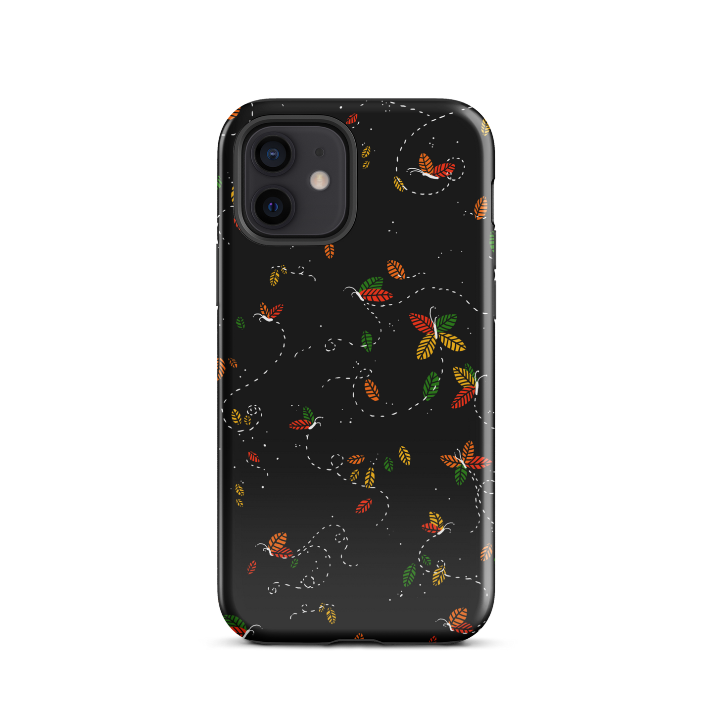 A minimalist pattern in warm autumn tones, where leaves subtly form small butterflies. A delicate and poetic design inspired by the calm beauty of the autumn season.
