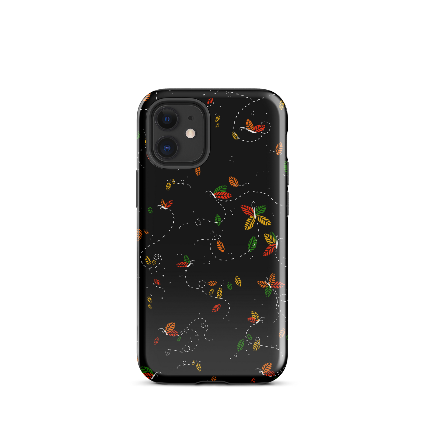 A minimalist pattern in warm autumn tones, where leaves subtly form small butterflies. A delicate and poetic design inspired by the calm beauty of the autumn season.