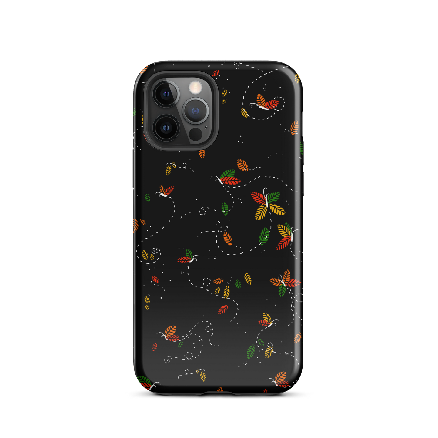 A minimalist pattern in warm autumn tones, where leaves subtly form small butterflies. A delicate and poetic design inspired by the calm beauty of the autumn season.