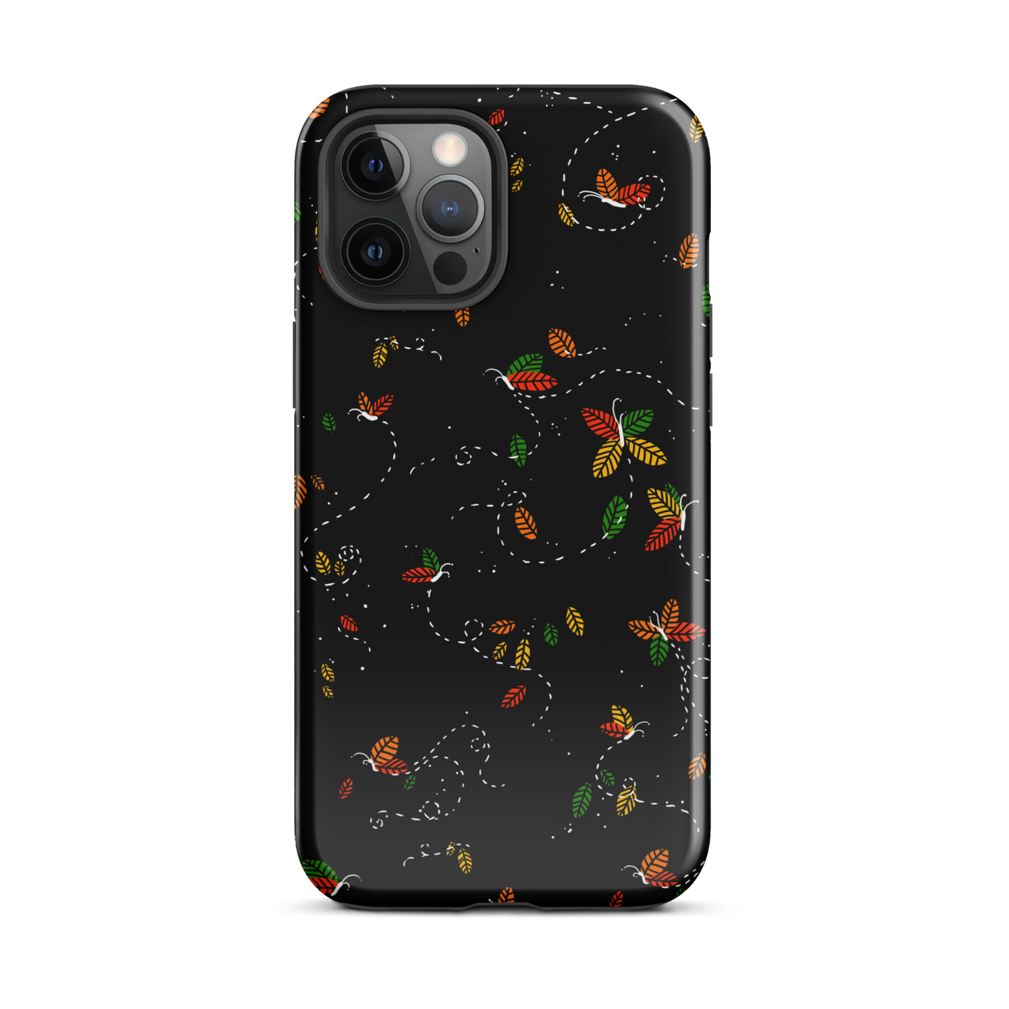 A minimalist pattern in warm autumn tones, where leaves subtly form small butterflies. A delicate and poetic design inspired by the calm beauty of the autumn season.