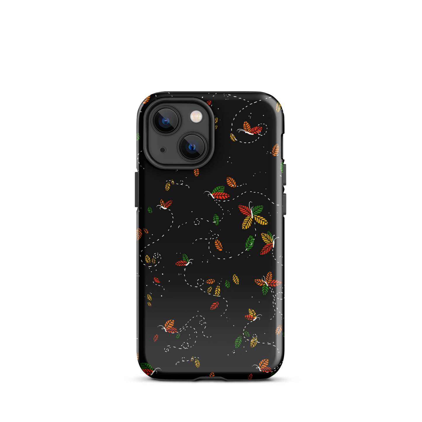 A minimalist pattern in warm autumn tones, where leaves subtly form small butterflies. A delicate and poetic design inspired by the calm beauty of the autumn season.