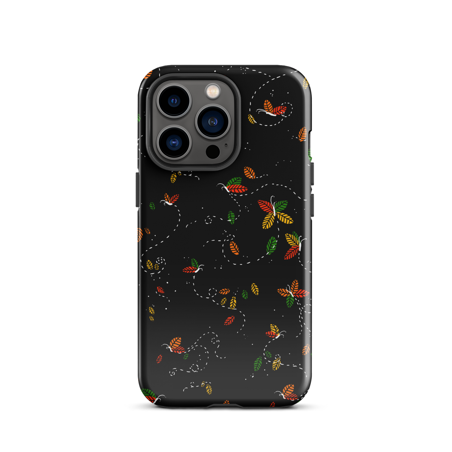 A minimalist pattern in warm autumn tones, where leaves subtly form small butterflies. A delicate and poetic design inspired by the calm beauty of the autumn season.
