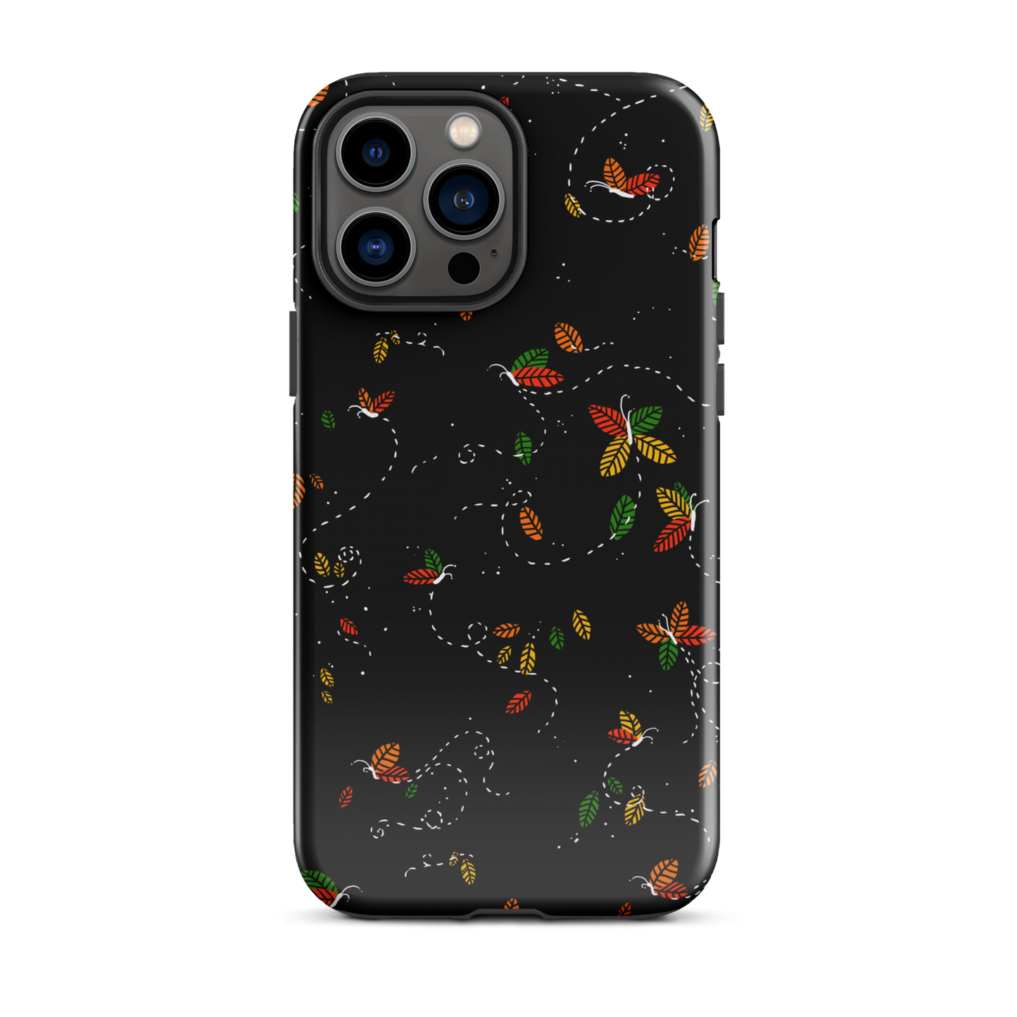 A minimalist pattern in warm autumn tones, where leaves subtly form small butterflies. A delicate and poetic design inspired by the calm beauty of the autumn season.