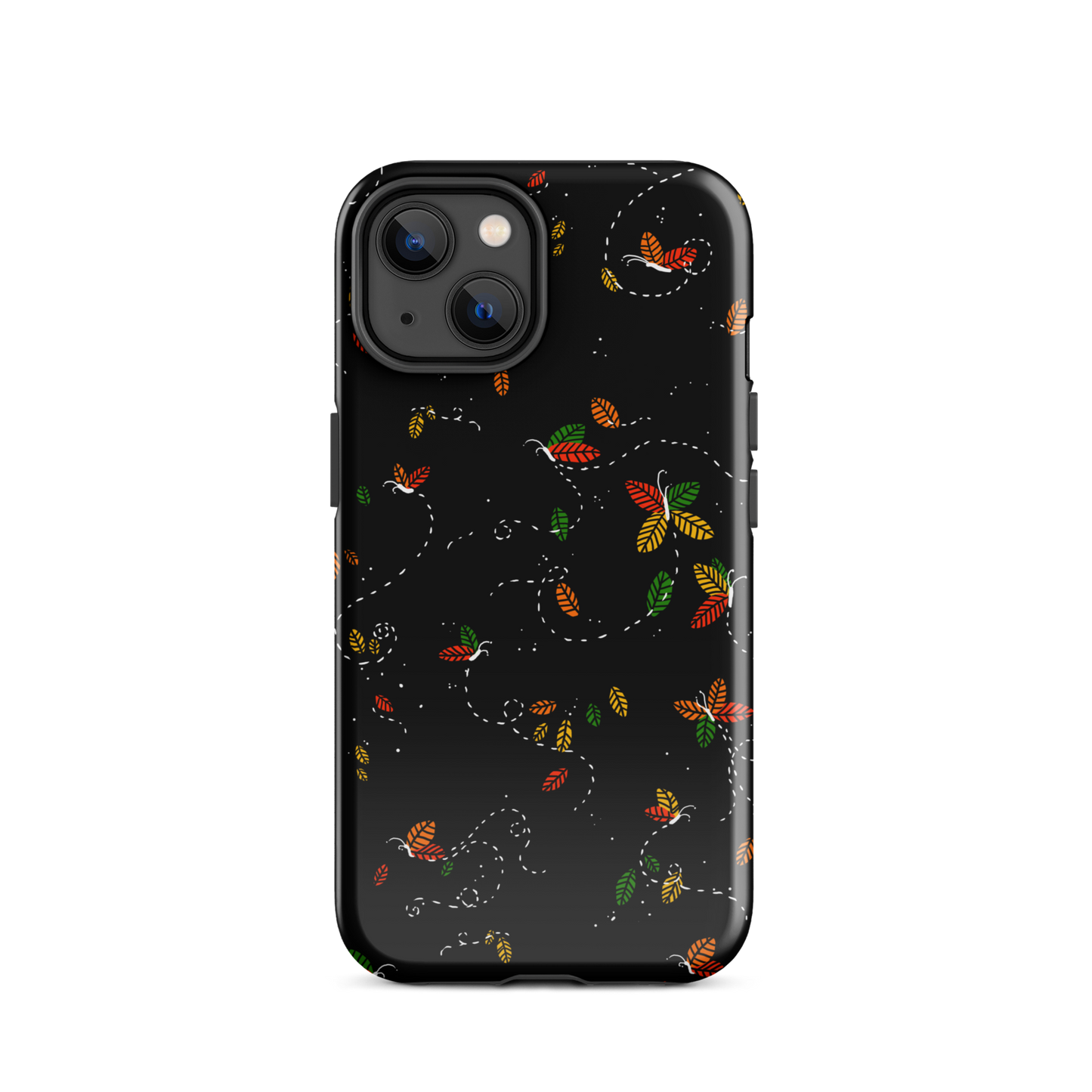 A minimalist pattern in warm autumn tones, where leaves subtly form small butterflies. A delicate and poetic design inspired by the calm beauty of the autumn season.