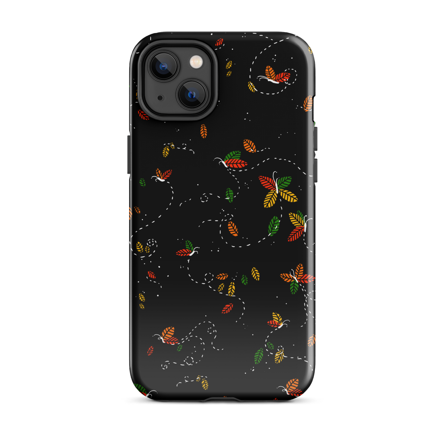 A minimalist pattern in warm autumn tones, where leaves subtly form small butterflies. A delicate and poetic design inspired by the calm beauty of the autumn season.
