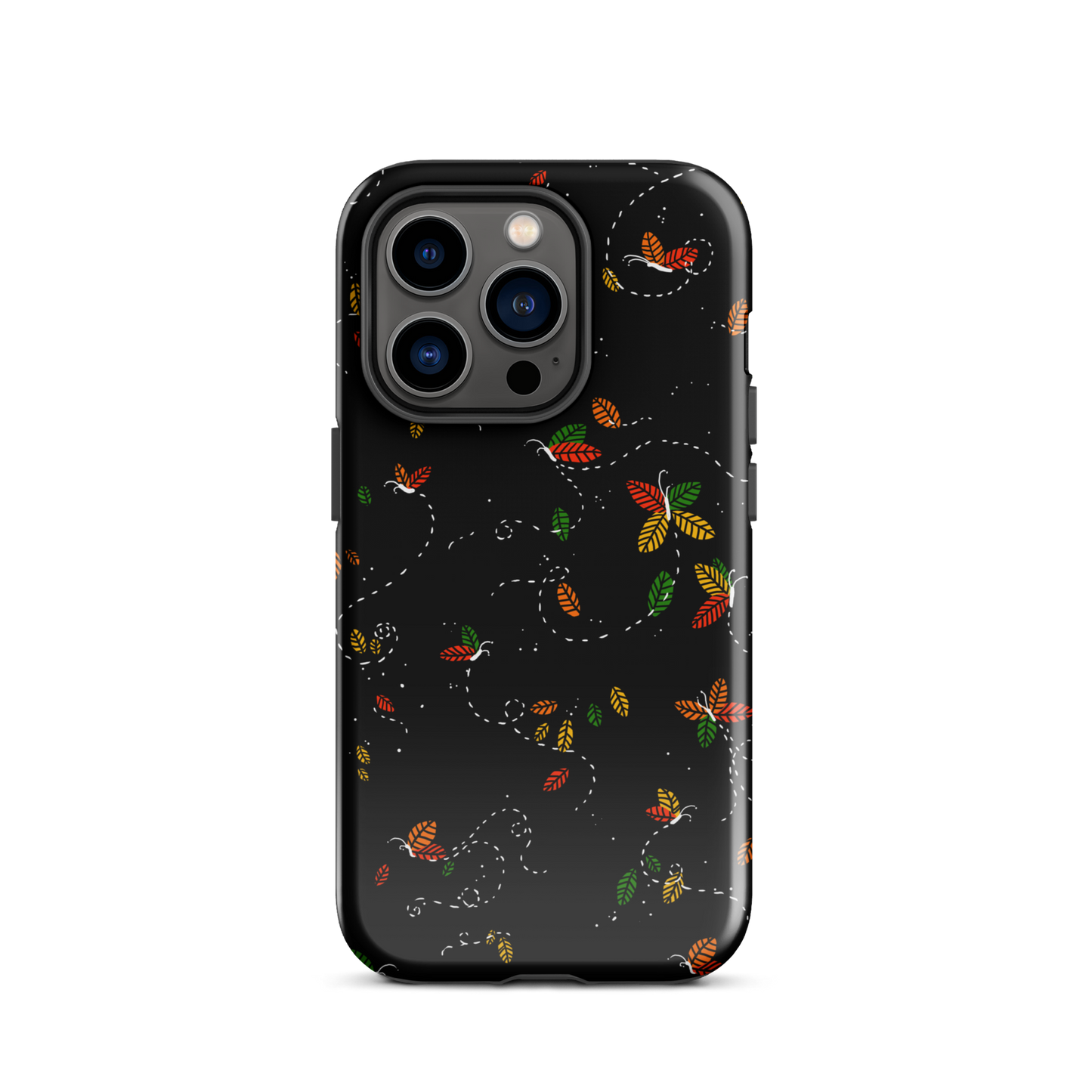 A minimalist pattern in warm autumn tones, where leaves subtly form small butterflies. A delicate and poetic design inspired by the calm beauty of the autumn season.