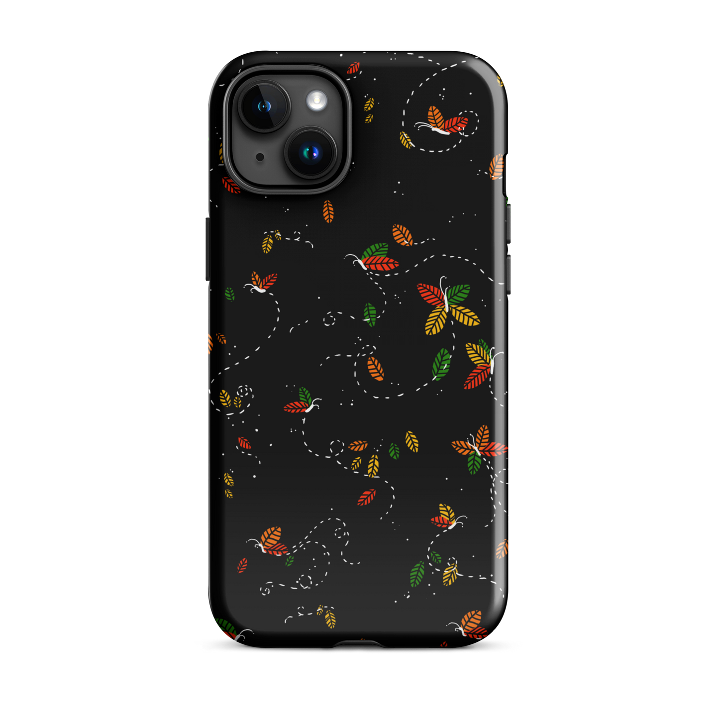 A minimalist pattern in warm autumn tones, where leaves subtly form small butterflies. A delicate and poetic design inspired by the calm beauty of the autumn season.