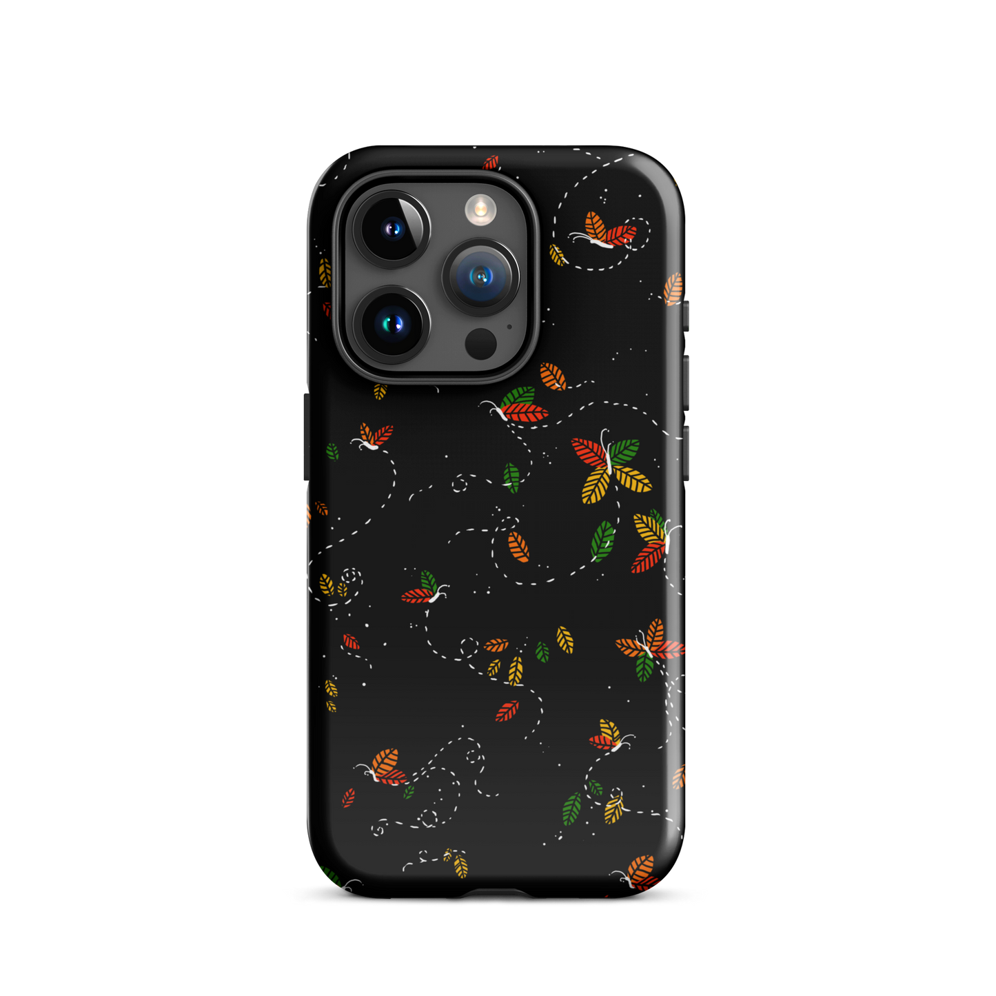 A minimalist pattern in warm autumn tones, where leaves subtly form small butterflies. A delicate and poetic design inspired by the calm beauty of the autumn season.