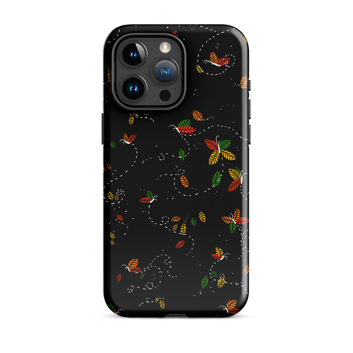 A minimalist pattern in warm autumn tones, where leaves subtly form small butterflies. A delicate and poetic design inspired by the calm beauty of the autumn season.