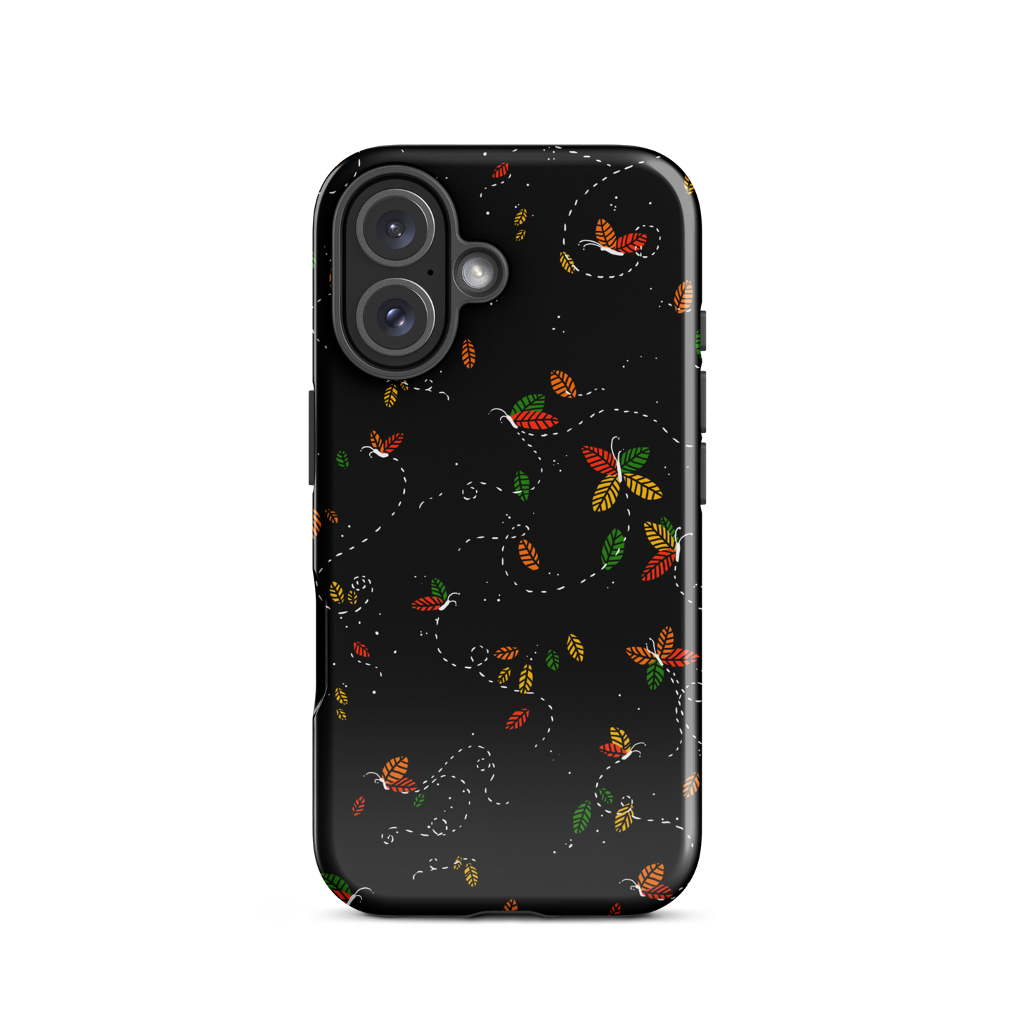A minimalist pattern in warm autumn tones, where leaves subtly form small butterflies. A delicate and poetic design inspired by the calm beauty of the autumn season.