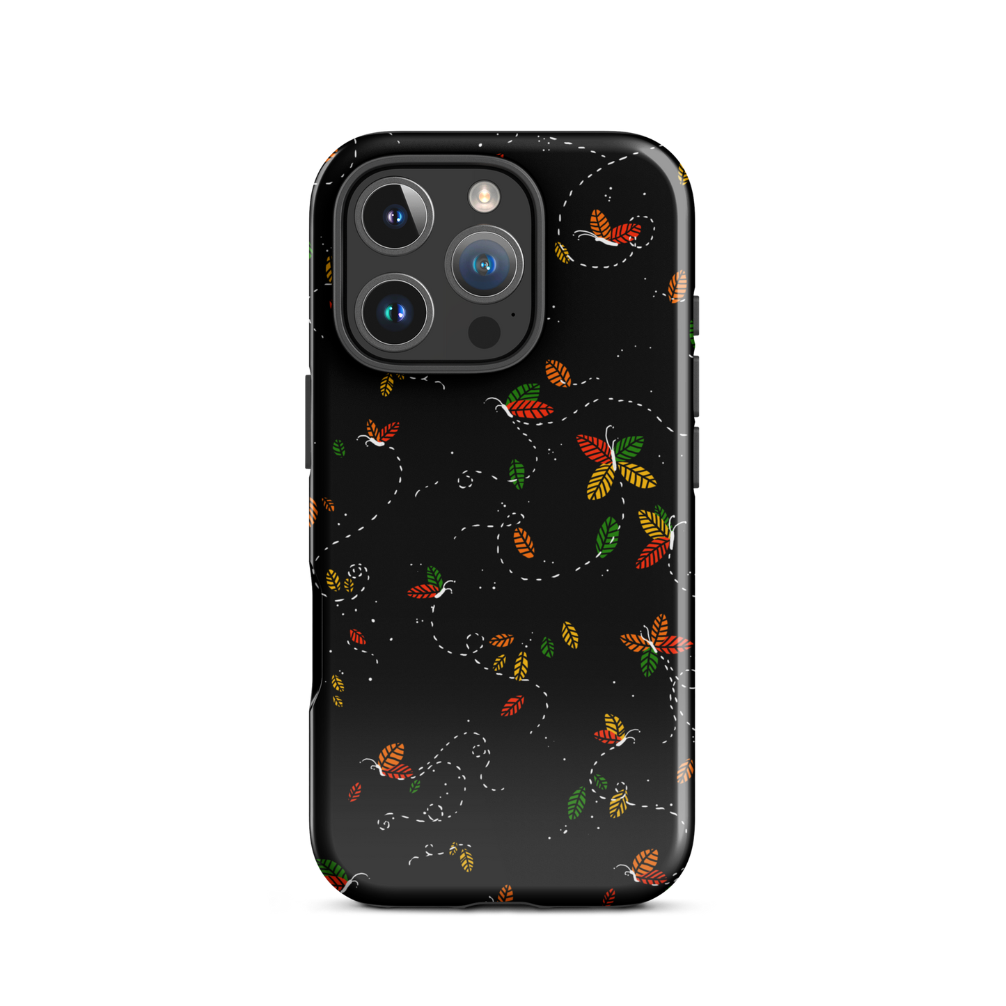 A minimalist pattern in warm autumn tones, where leaves subtly form small butterflies. A delicate and poetic design inspired by the calm beauty of the autumn season.