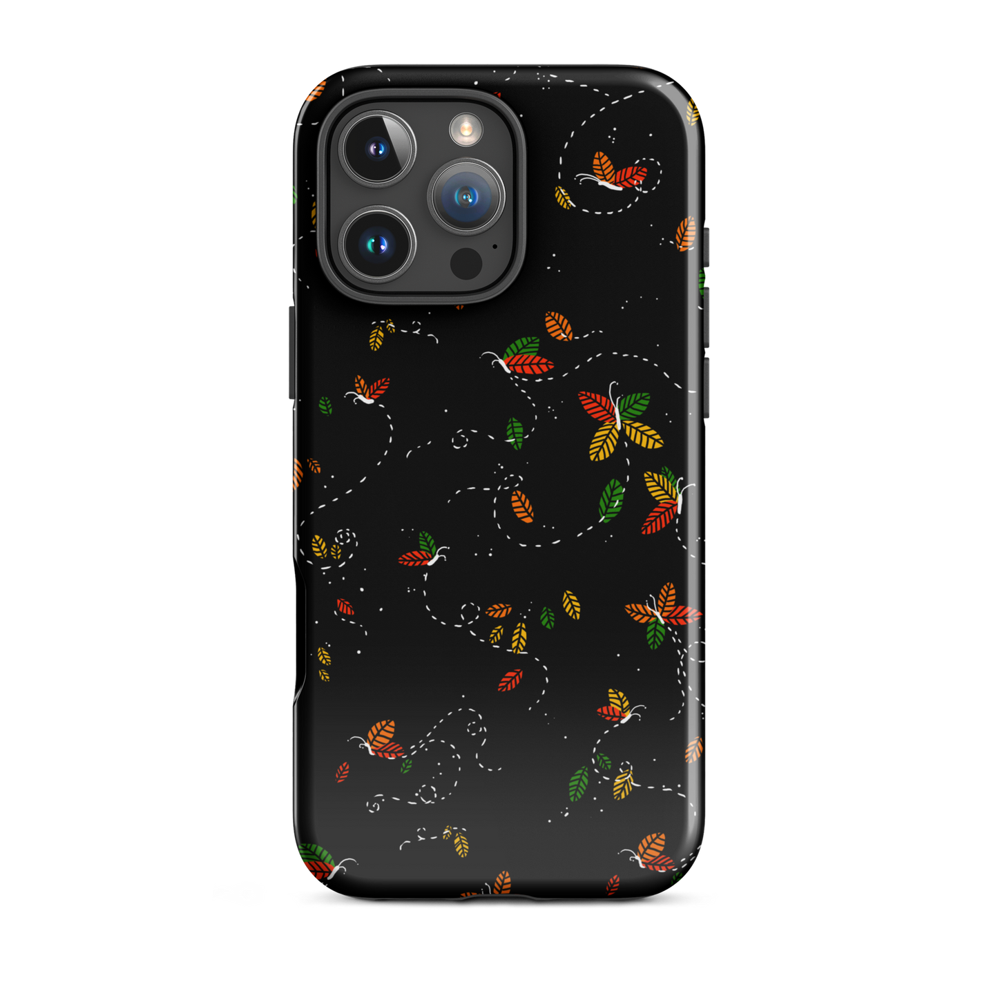 A minimalist pattern in warm autumn tones, where leaves subtly form small butterflies. A delicate and poetic design inspired by the calm beauty of the autumn season.