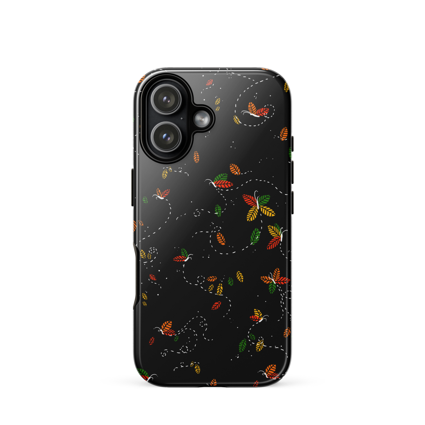 A minimalist pattern in warm autumn tones, where leaves subtly form small butterflies. A delicate and poetic design inspired by the calm beauty of the autumn season.