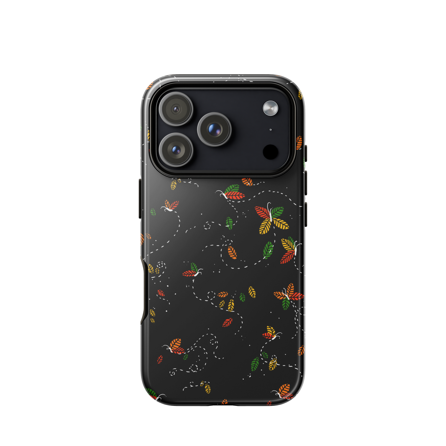 A minimalist pattern in warm autumn tones, where leaves subtly form small butterflies. A delicate and poetic design inspired by the calm beauty of the autumn season.