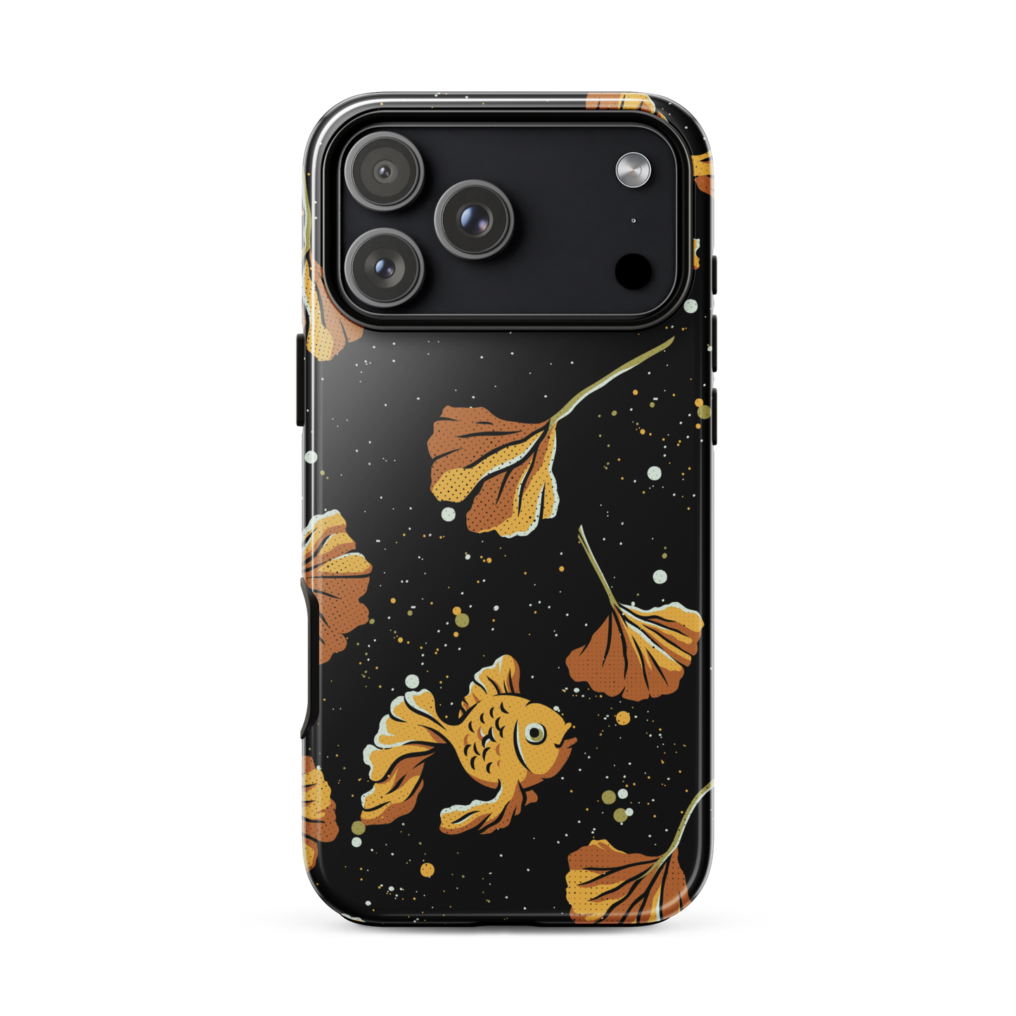 A branch of ginkgo that blends in with the background and disguises itself with several goldfish as if they were its leaves. An art for those who love goldfish.