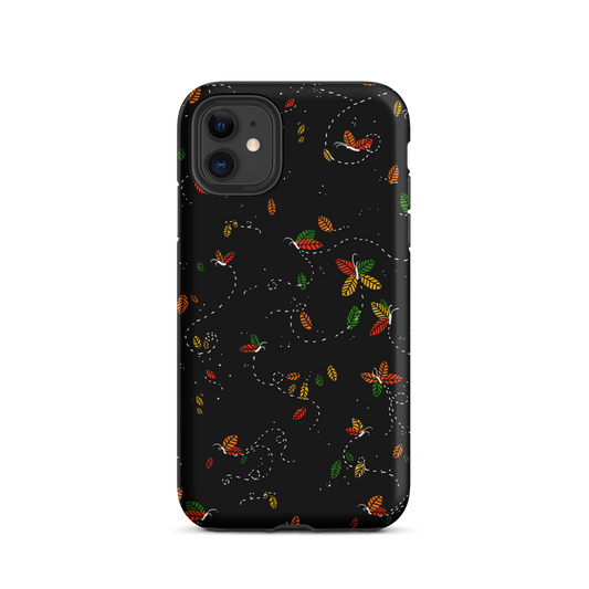 A minimalist pattern in warm autumn tones, where leaves subtly form small butterflies. A delicate and poetic design inspired by the calm beauty of the autumn season.