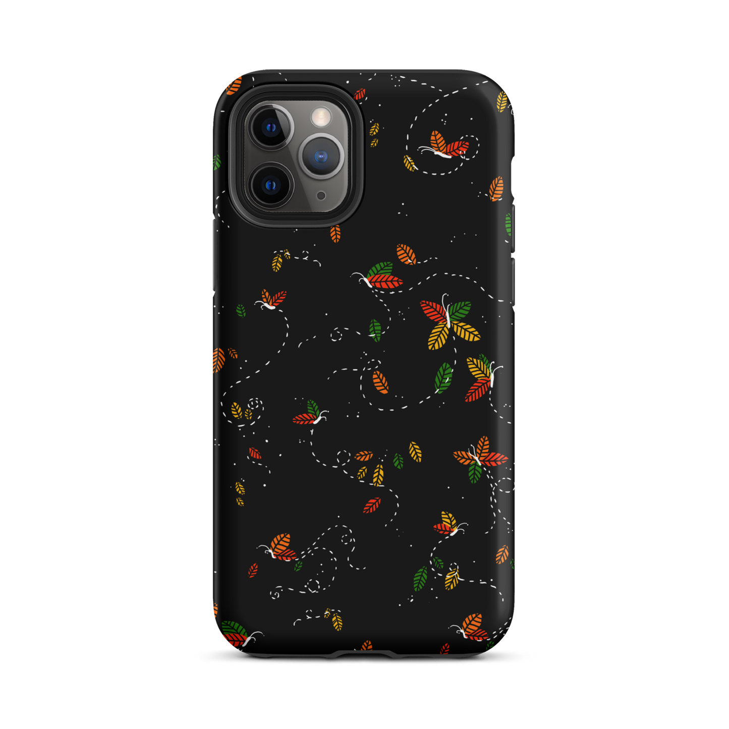 A minimalist pattern in warm autumn tones, where leaves subtly form small butterflies. A delicate and poetic design inspired by the calm beauty of the autumn season.