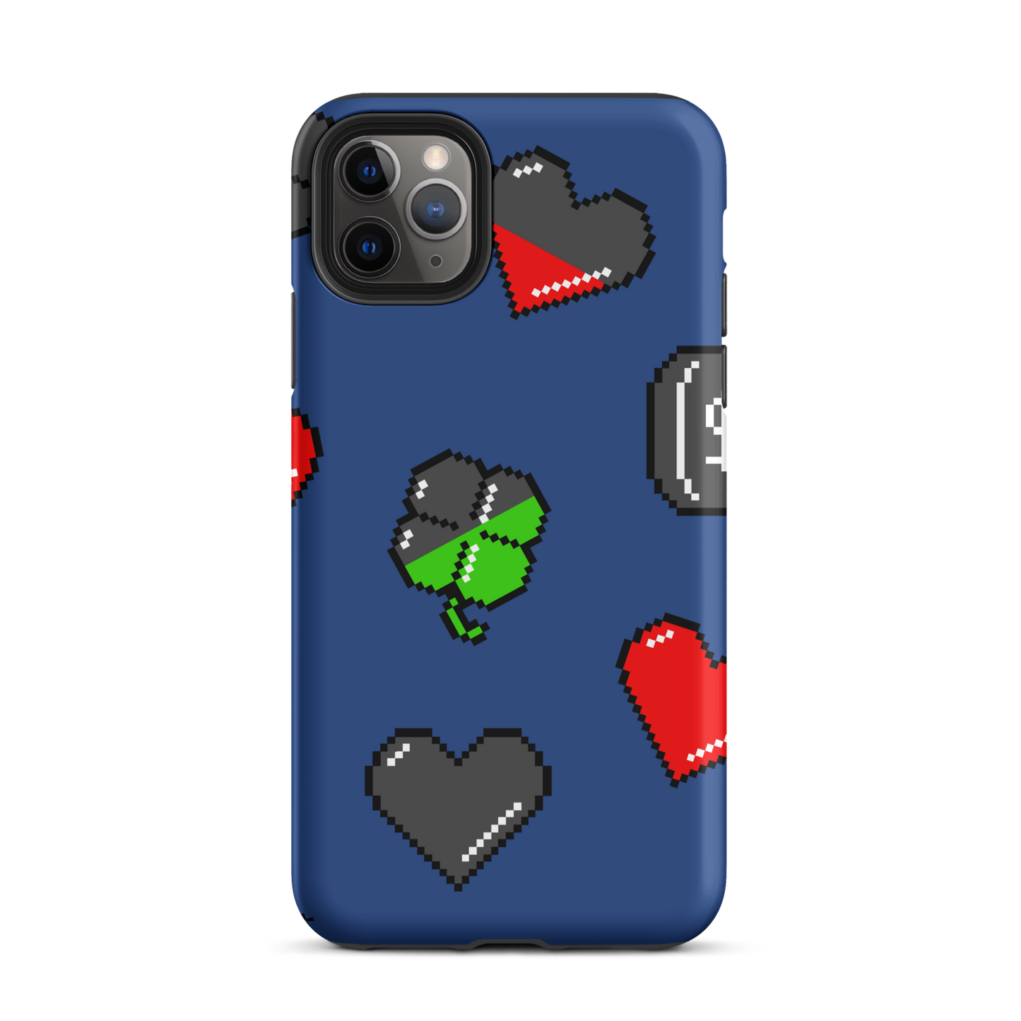 A repeating pattern made of 8-bit video game icons like hearts, four-leaf clovers, and coins. A nostalgic pixel art design inspired by classic games and retro digital culture.