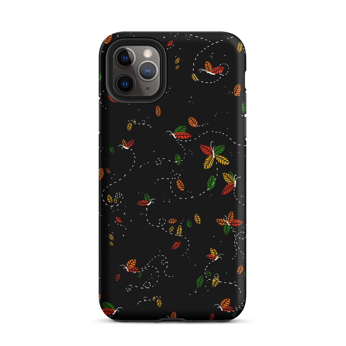 A minimalist pattern in warm autumn tones, where leaves subtly form small butterflies. A delicate and poetic design inspired by the calm beauty of the autumn season.