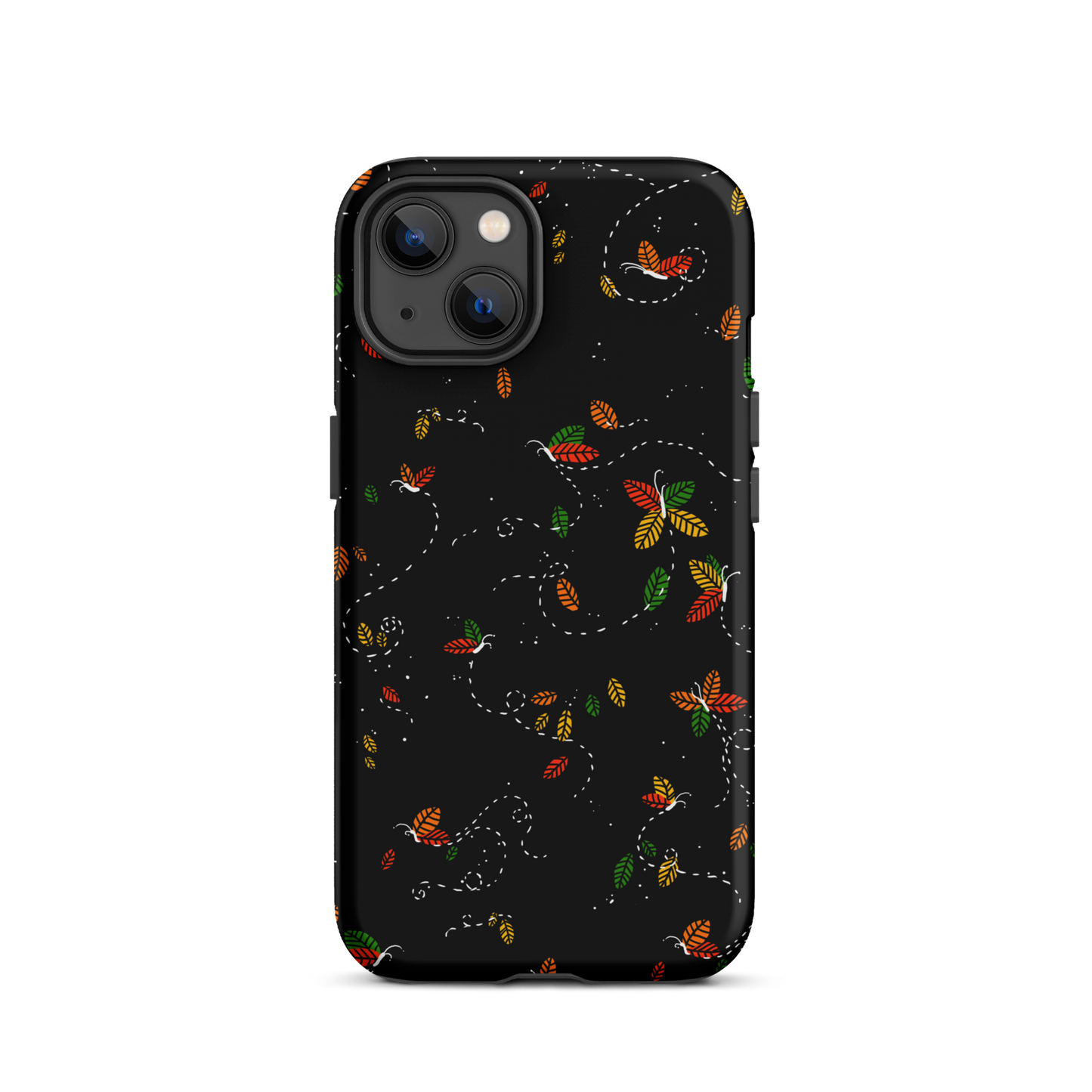 A minimalist pattern in warm autumn tones, where leaves subtly form small butterflies. A delicate and poetic design inspired by the calm beauty of the autumn season.
