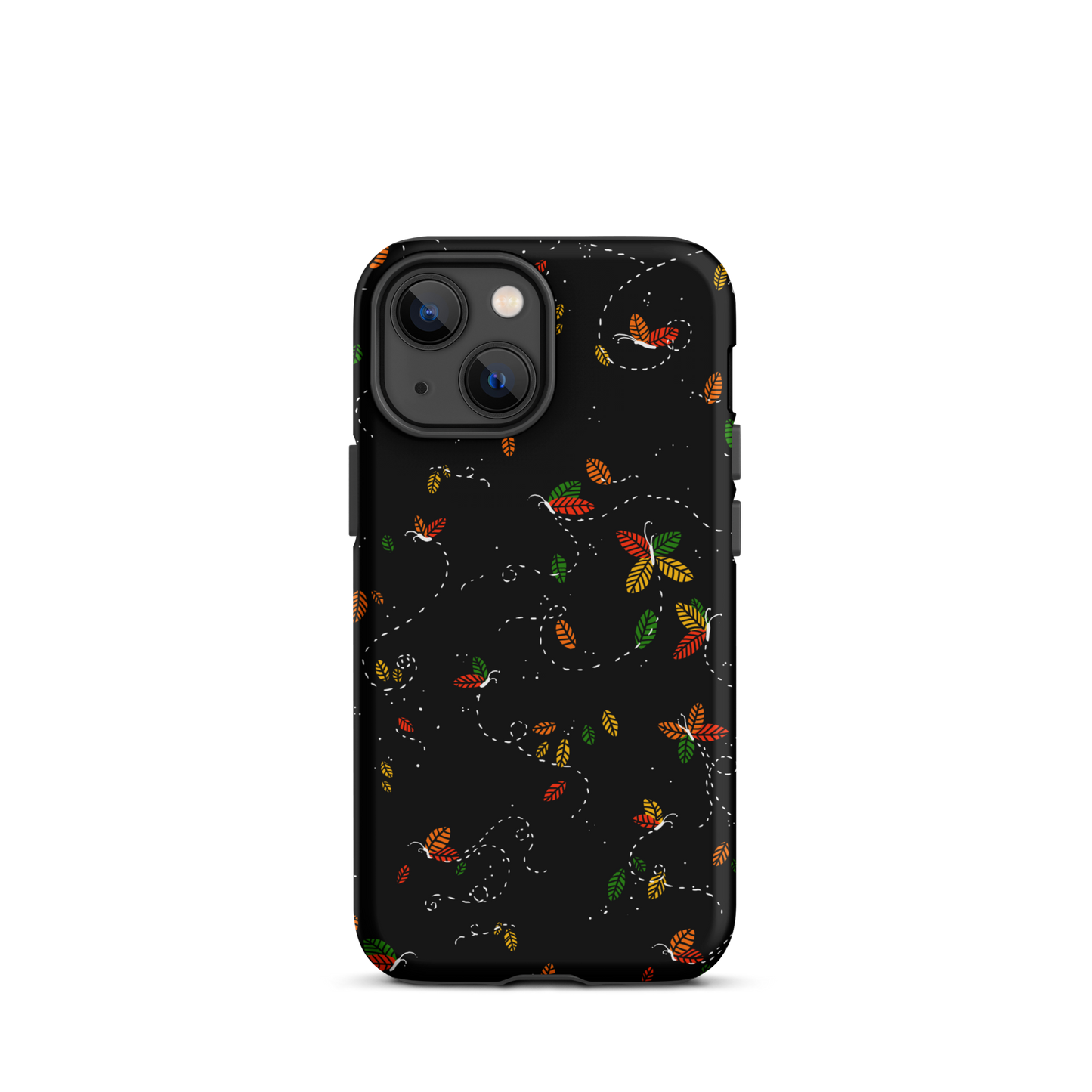 A minimalist pattern in warm autumn tones, where leaves subtly form small butterflies. A delicate and poetic design inspired by the calm beauty of the autumn season.